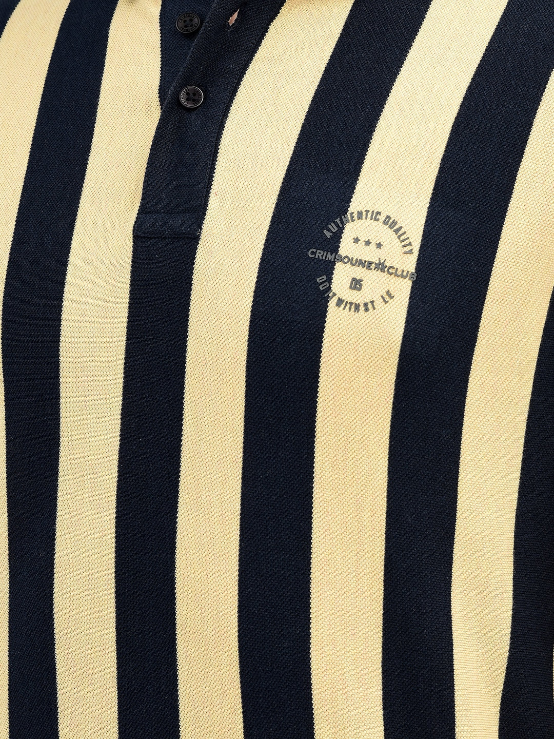 Striped Yellow T-Shirt-Men T-Shirts-Crimsoune Club