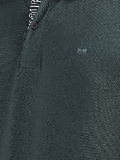 Green Polo Neck T-Shirt-Men T-Shirts-Crimsoune Club