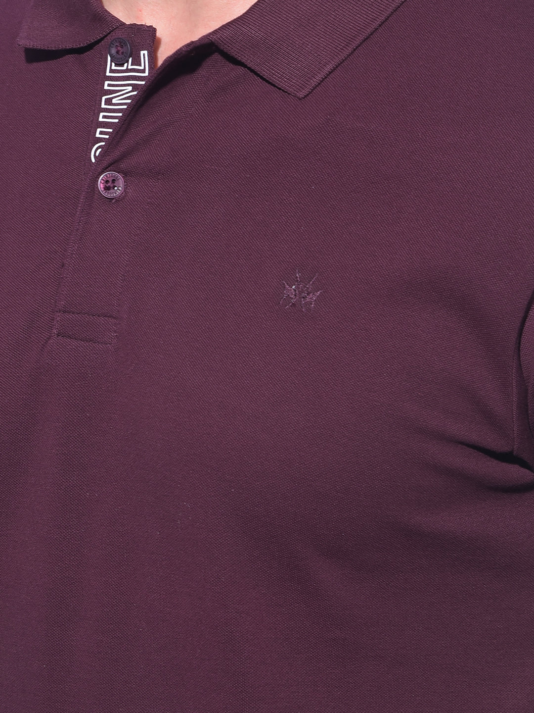 Wine Embroidered Cotton Polo T-Shirt-Men T-Shirts-Crimsoune Club