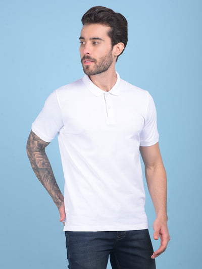 White Cotton T-Shirt-Men T-shirts-Crimsoune Club