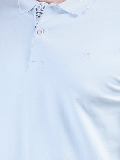 Blue Polo Neck T-Shirt-Men T-Shirts-Crimsoune Club
