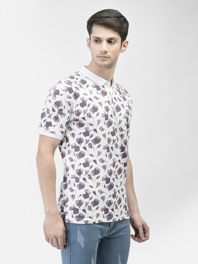 Purple Printed Polo T-Shirt-Men T-shirts-Crimsoune Club