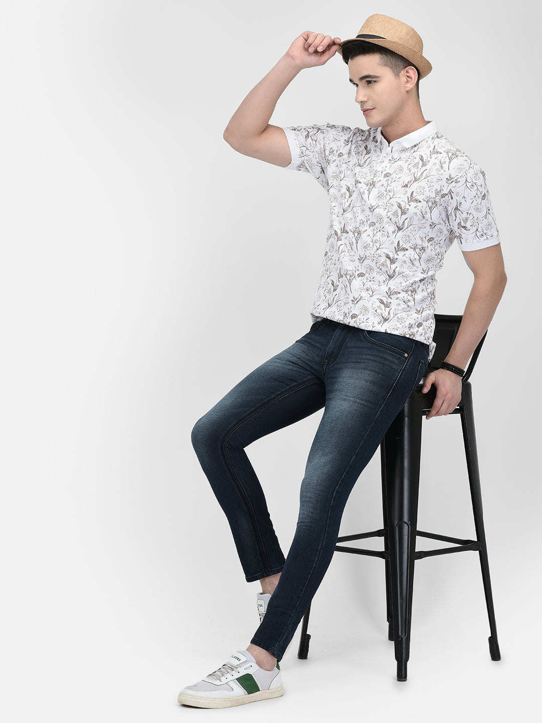 Brown Floral Print T-Shirt-Men T-shirts-Crimsoune Club