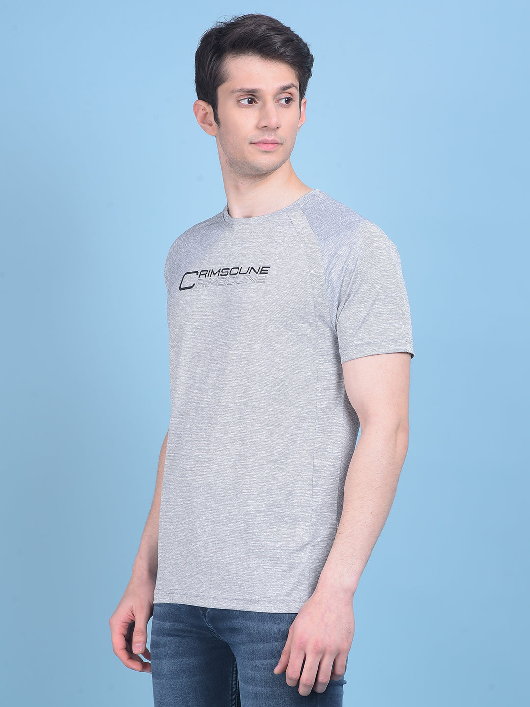 Grey Brand-Logo T-Shirt-Men T-Shirts-Crimsoune Club