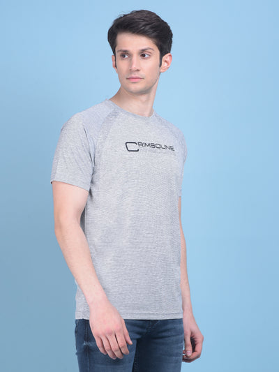 Grey Brand-Logo T-Shirt-Men T-Shirts-Crimsoune Club