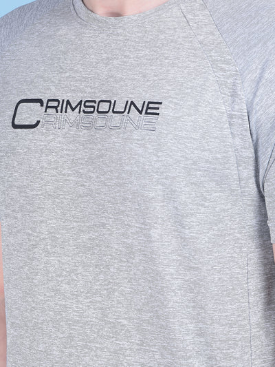Grey Brand-Logo T-Shirt-Men T-Shirts-Crimsoune Club