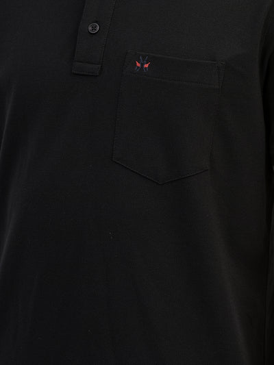 Black Polo T-shirt-Men T-shirts-Crimsoune Club