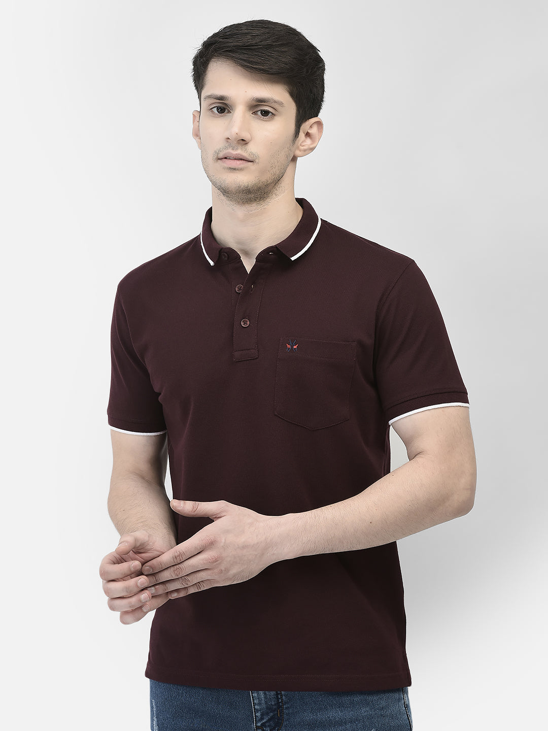 Wine Polo T-Shirt-Men T-Shirts-Crimsoune Club