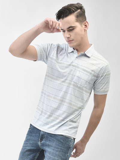 Grey Striped T-Shirt-Men T-Shirts-Crimsoune Club