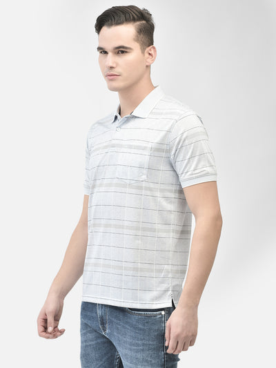 Grey Striped T-Shirt-Men T-Shirts-Crimsoune Club