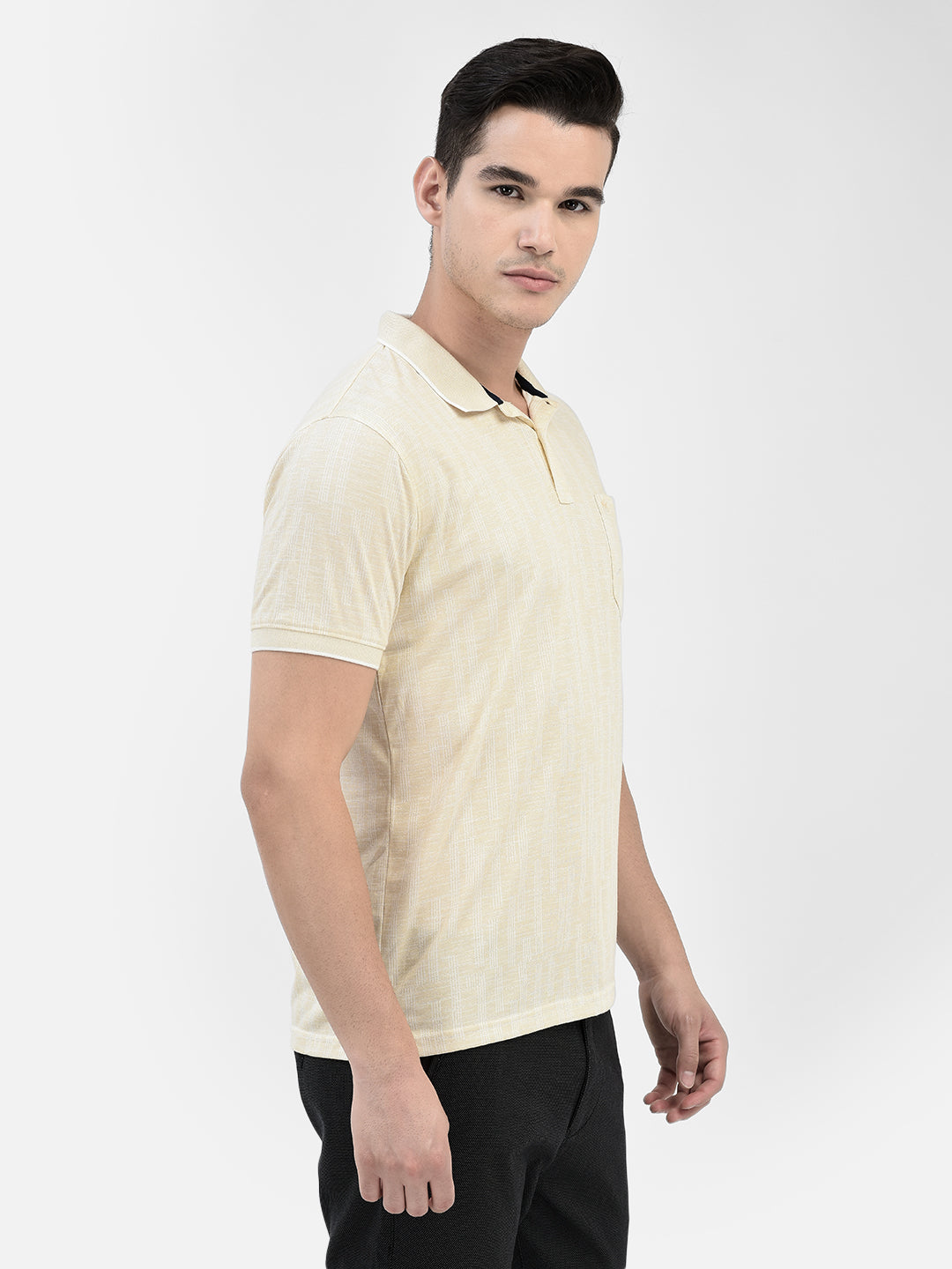 Printed Yellow T-Shirt-Men T-Shirts-Crimsoune Club