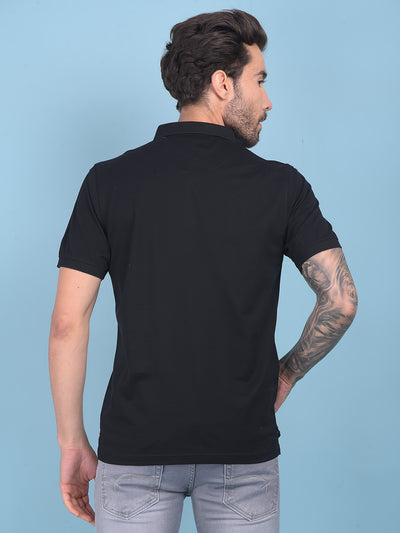 Black Cotton T-Shirt-Men T-shirts-Crimsoune Club