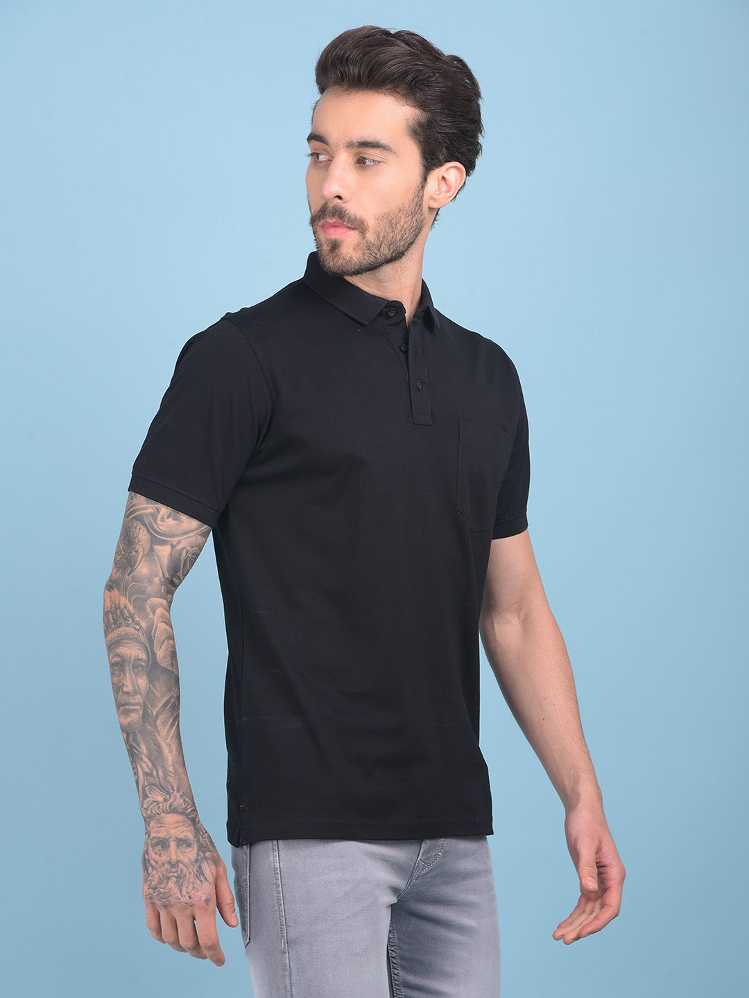 Black Cotton T-Shirt-Men T-shirts-Crimsoune Club