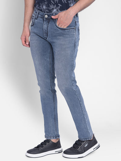 Blue Skinny Jeans-Men Jeans-Crimsoune Club