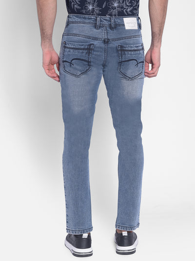 Blue Skinny Jeans-Men Jeans-Crimsoune Club