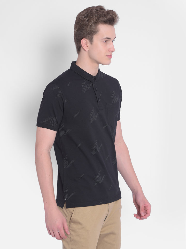 Black Printed T-Shirt-Men T-Shirts-Crimsoune Club