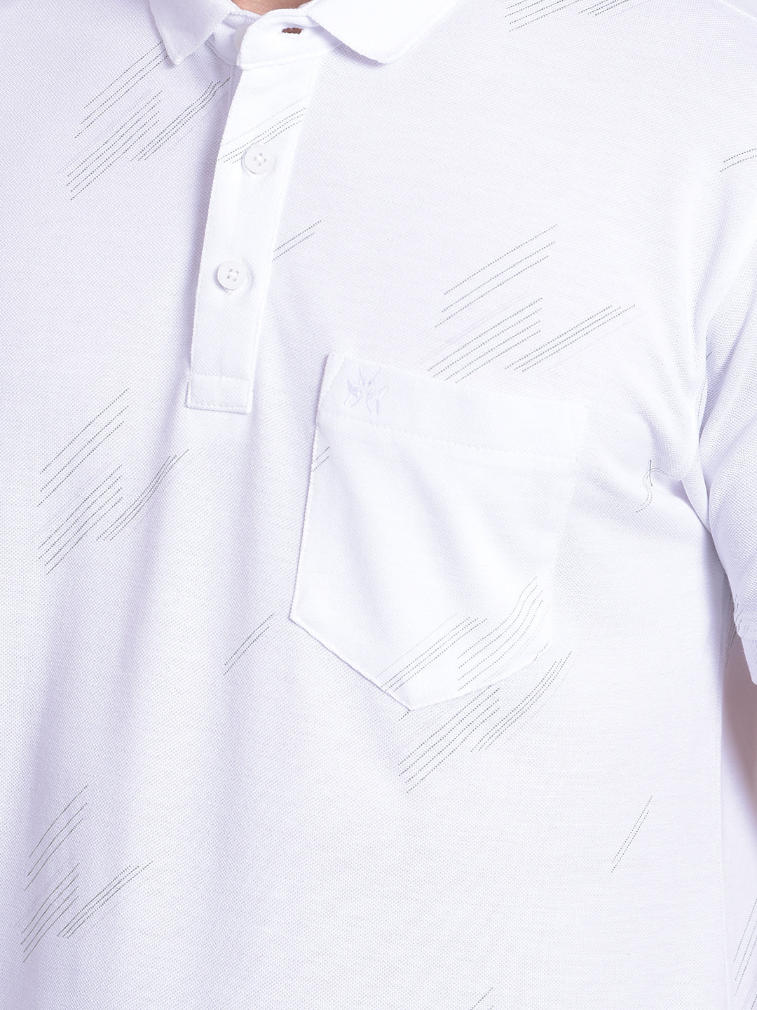 White Printed T-shirt-Men Jeans-Crimsoune Club