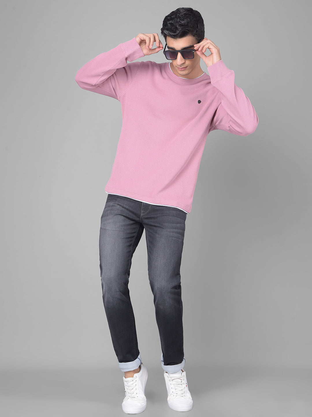 Peach Long Sleeved T-Shirt-Men T-Shirts-Crimsoune Club