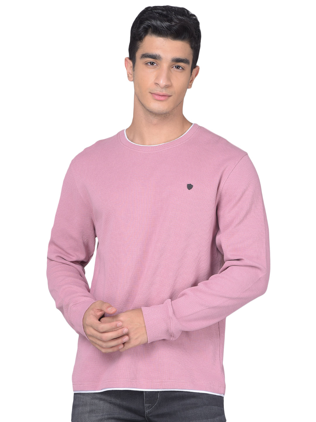 Peach Long Sleeved T-Shirt-Men T-Shirts-Crimsoune Club