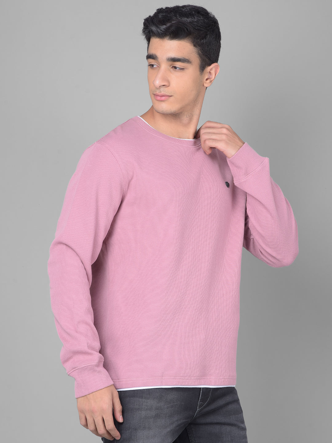 Peach Long Sleeved T-Shirt-Men T-Shirts-Crimsoune Club