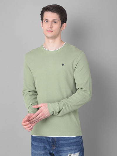 Olive Long Sleeved T-Shirt-Men T-Shirts-Crimsoune Club