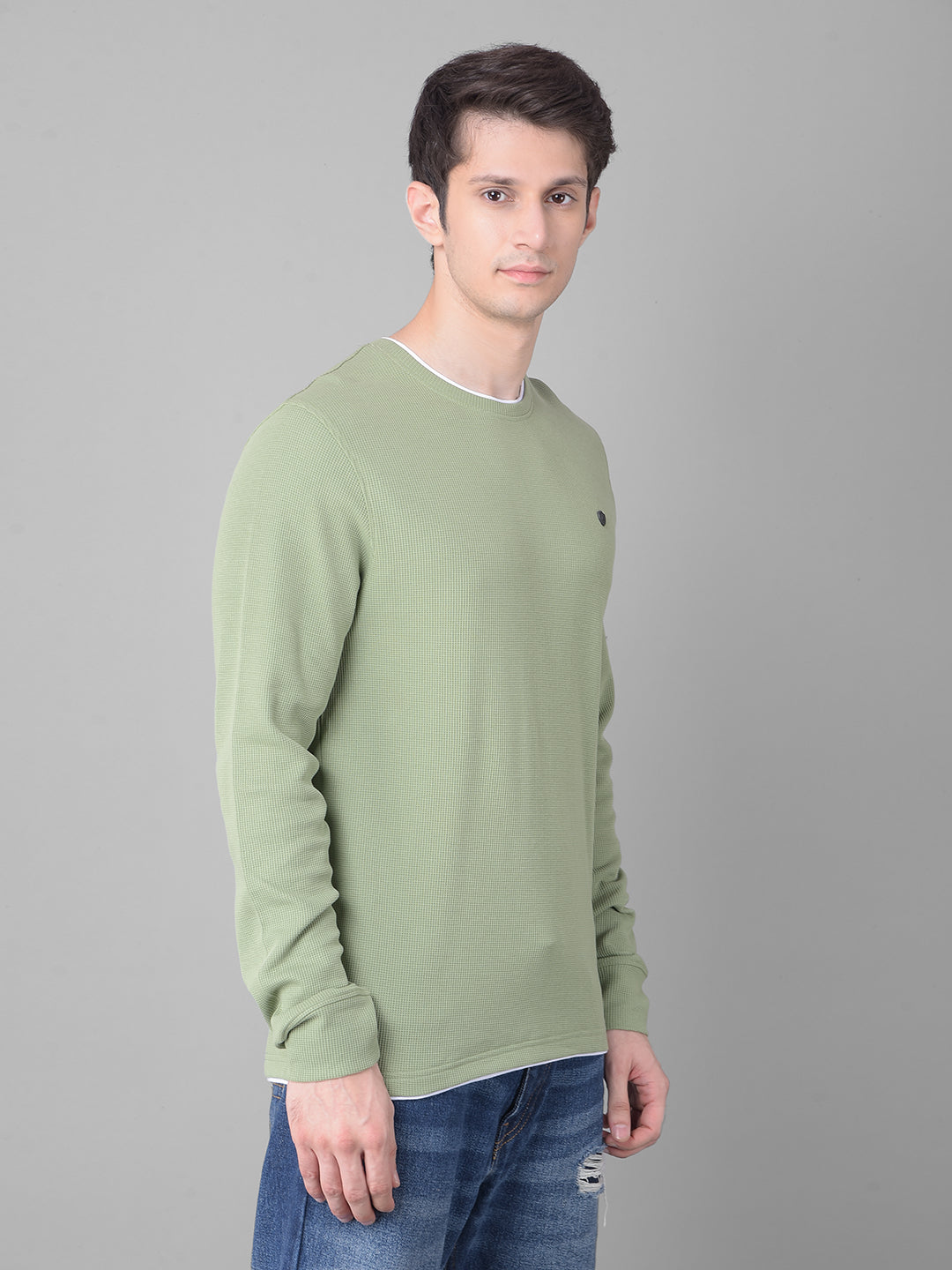 Olive Long Sleeved T-Shirt-Men T-Shirts-Crimsoune Club