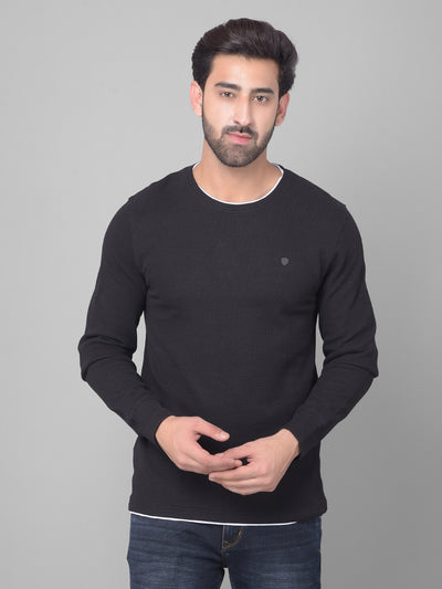 Black Long Sleeved T-Shirt-Men T-Shirts-Crimsoune Club