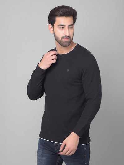 Black Long Sleeved T-Shirt-Men T-Shirts-Crimsoune Club