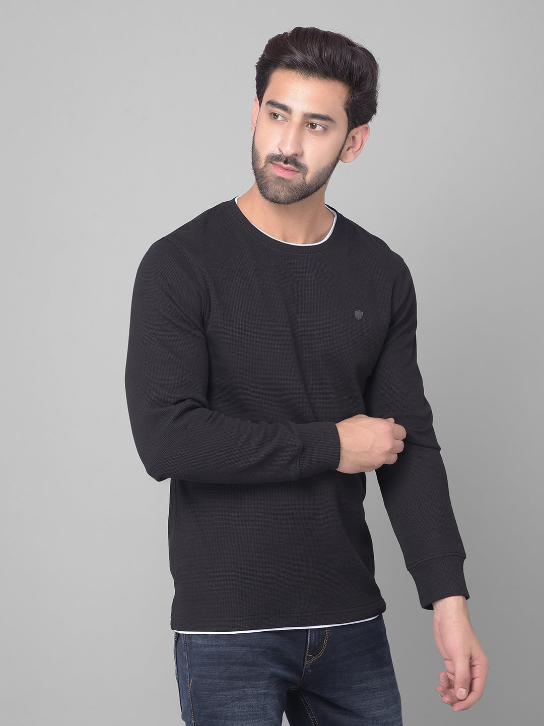 Black Long Sleeved T-Shirt-Men T-Shirts-Crimsoune Club