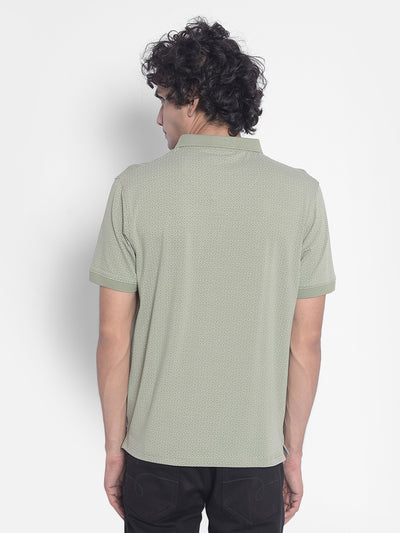 Olive Printed T-Shirt-Men T-Shirts-Crimsoune Club