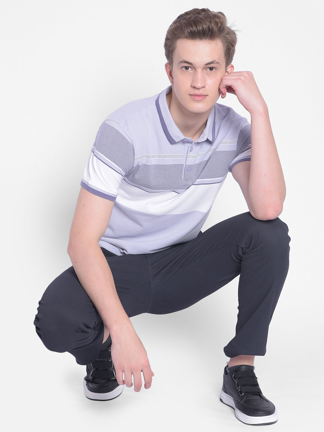 Purple Stripes T-Shirt-Men T-Shirts-Crimsoune Club