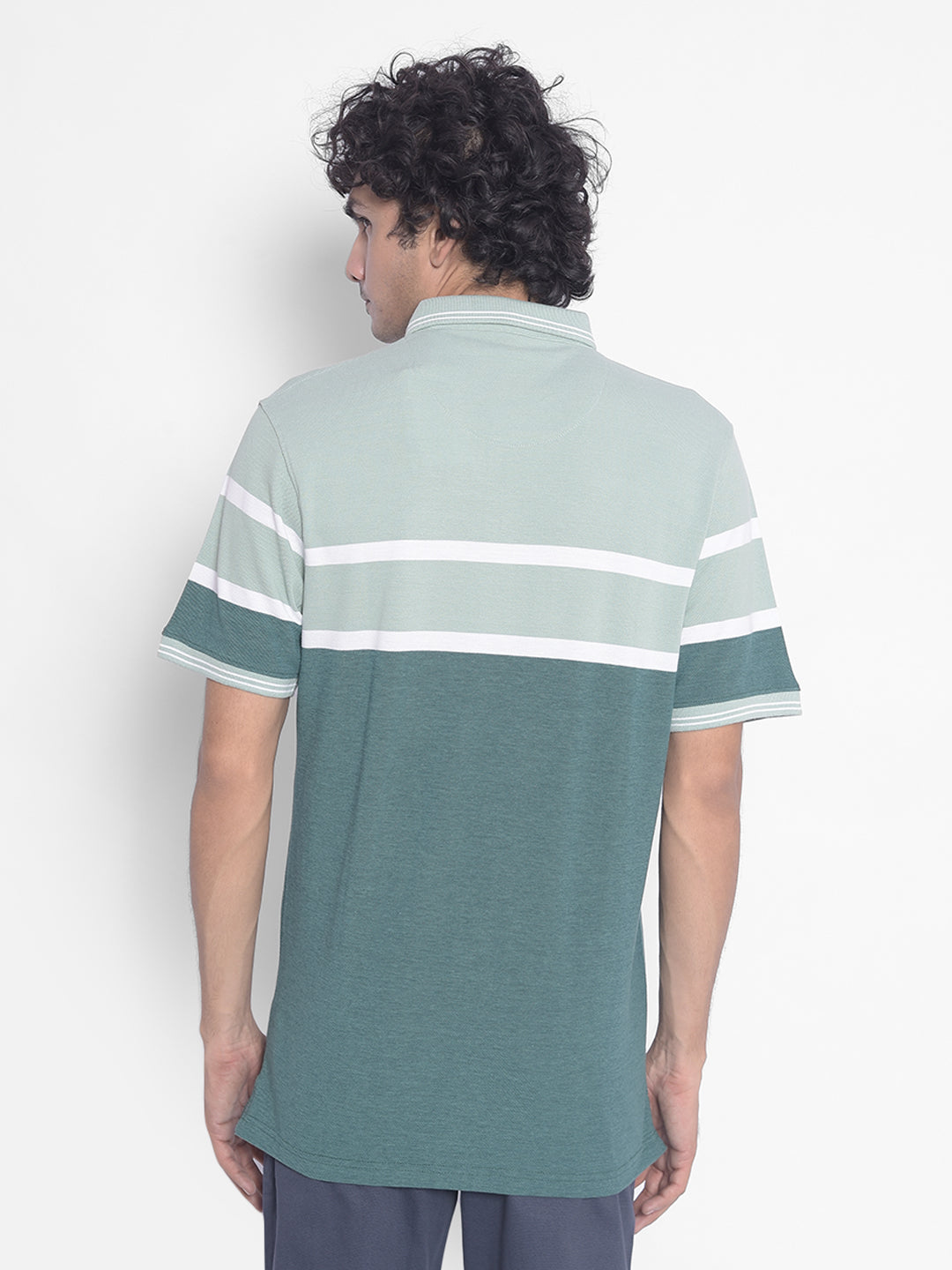 Green Colorblocked T-Shirt-Men T-Shirts-Crimsoune Club