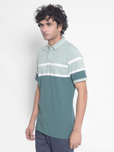 Green Colorblocked T-Shirt-Men T-Shirts-Crimsoune Club