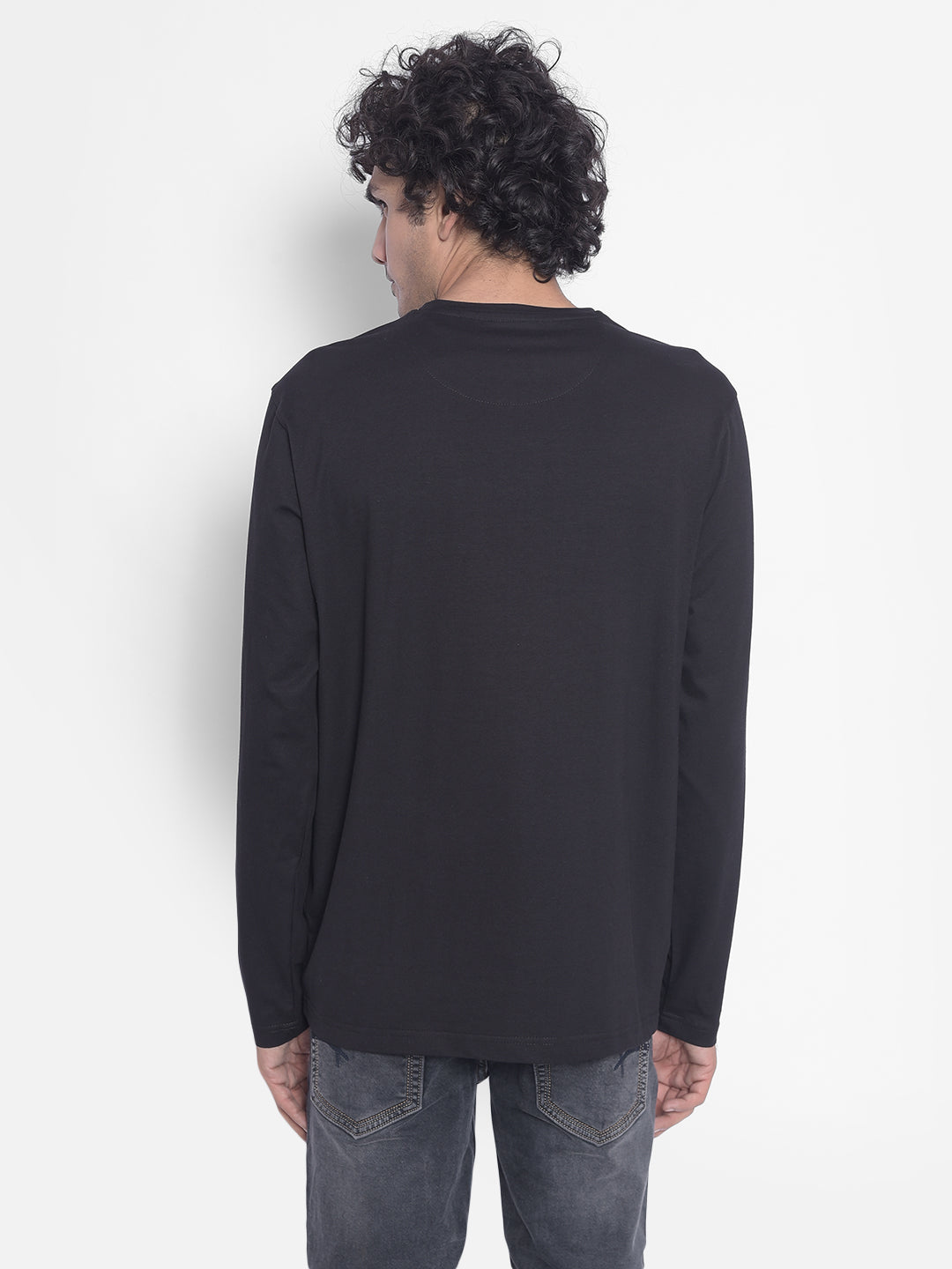 Black Printed T-Shirt-Men T-Shirts-Crimsoune Club