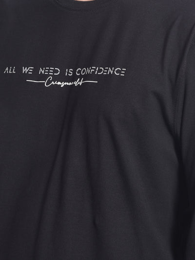 Black Printed T-Shirt-Men T-Shirts-Crimsoune Club