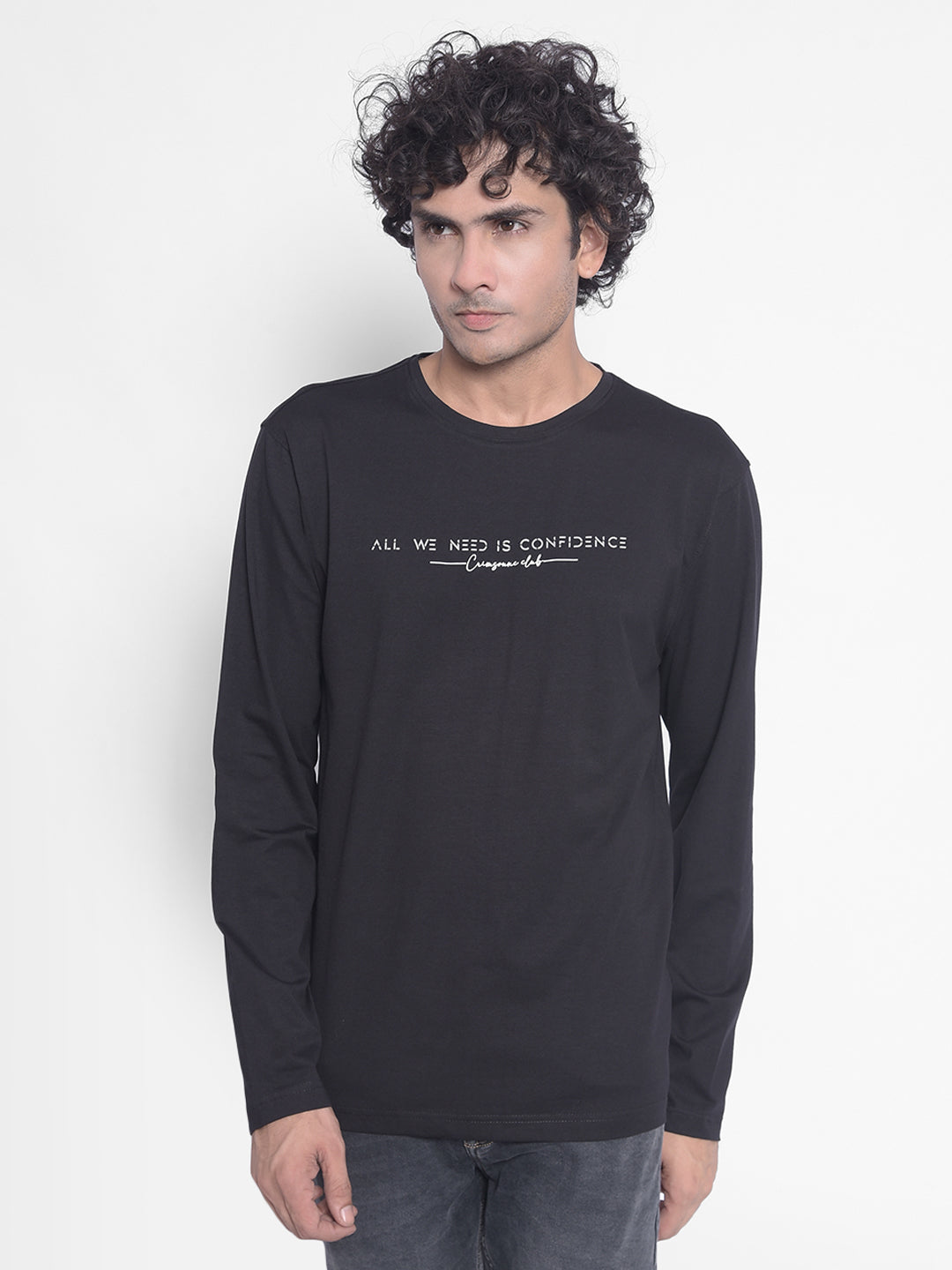 Black Printed T-Shirt-Men T-Shirts-Crimsoune Club