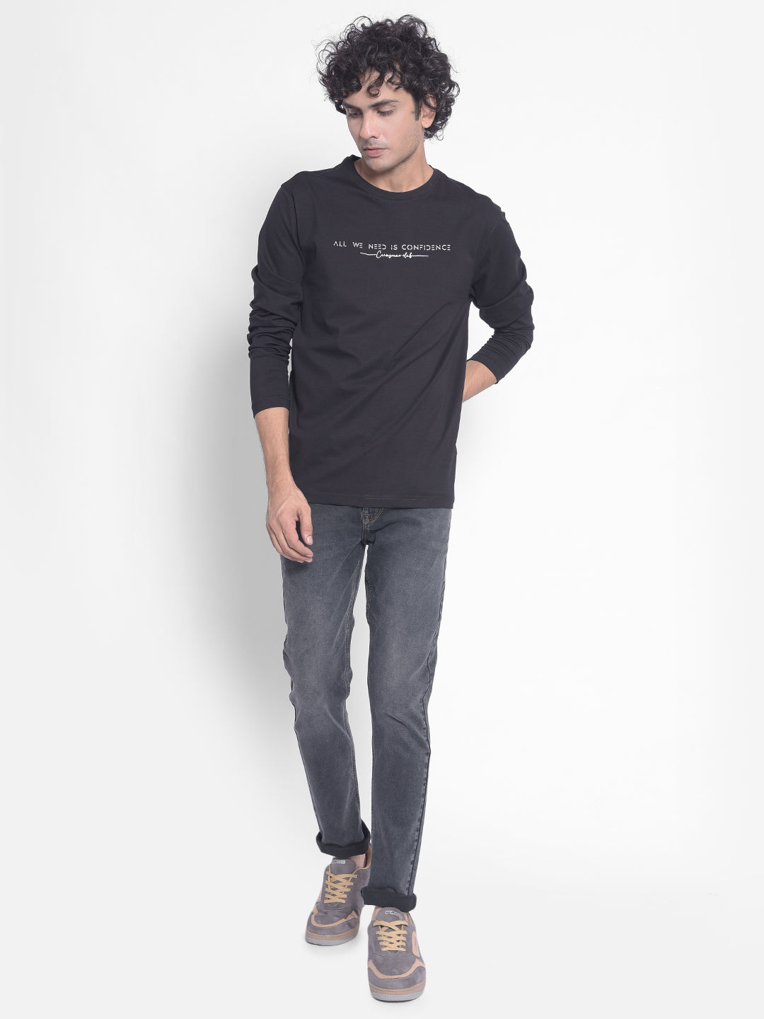 Black Printed T-Shirt-Men T-Shirts-Crimsoune Club