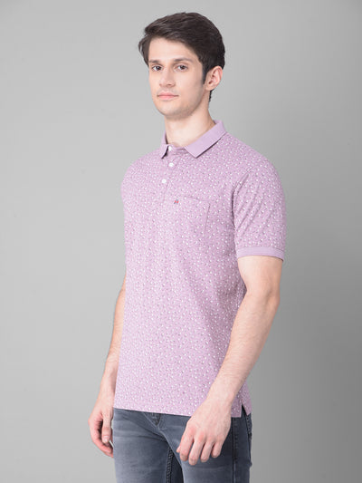 Lavender Printed T-Shirt-Men T-Shirts-Crimsoune Club