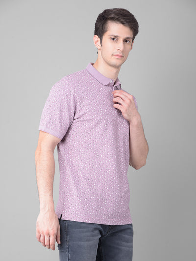 Lavender Printed T-Shirt-Men T-Shirts-Crimsoune Club