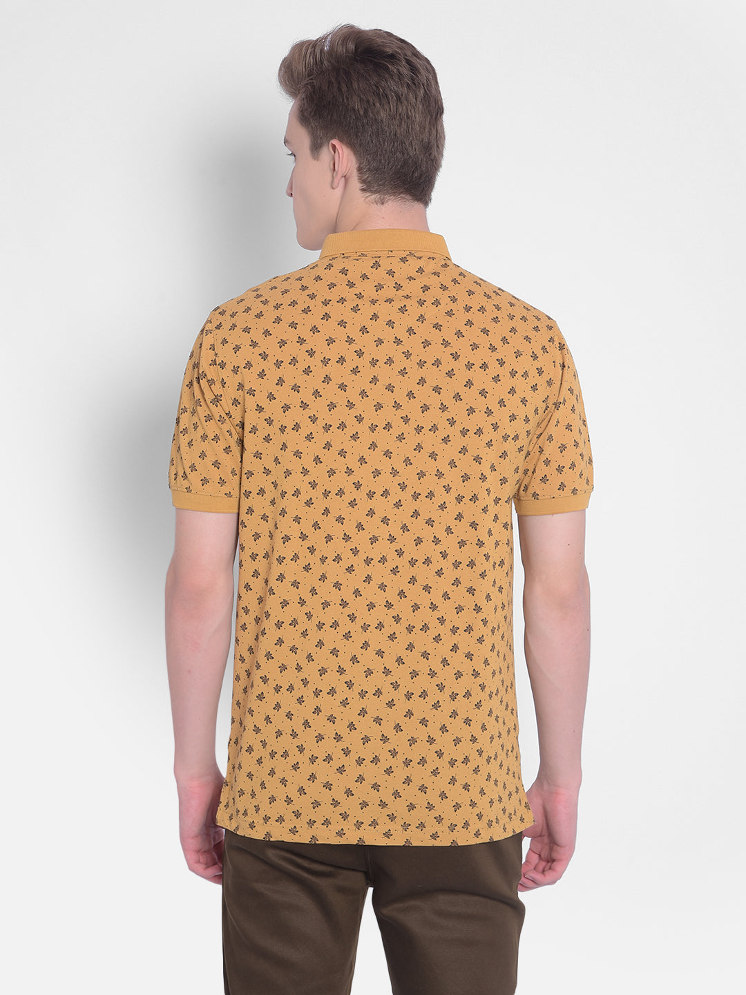 Mustard Printed T-Shirt-Men T-Shirts-Crimsoune Club