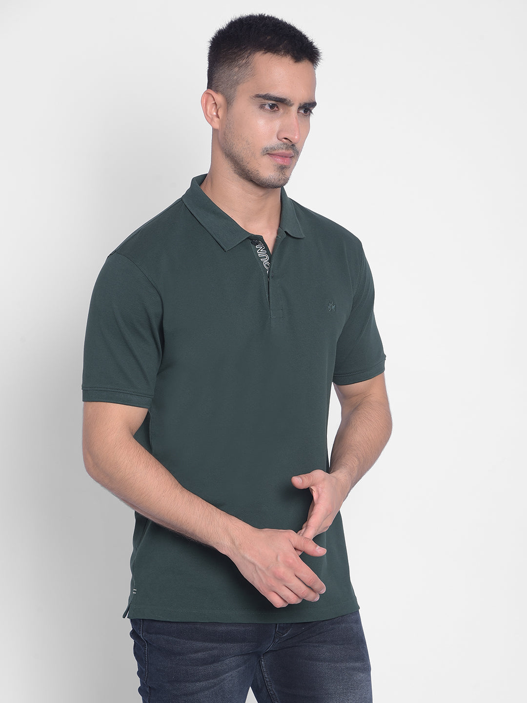 Green Polo T-shirt-Men Jeans-Crimsoune Club