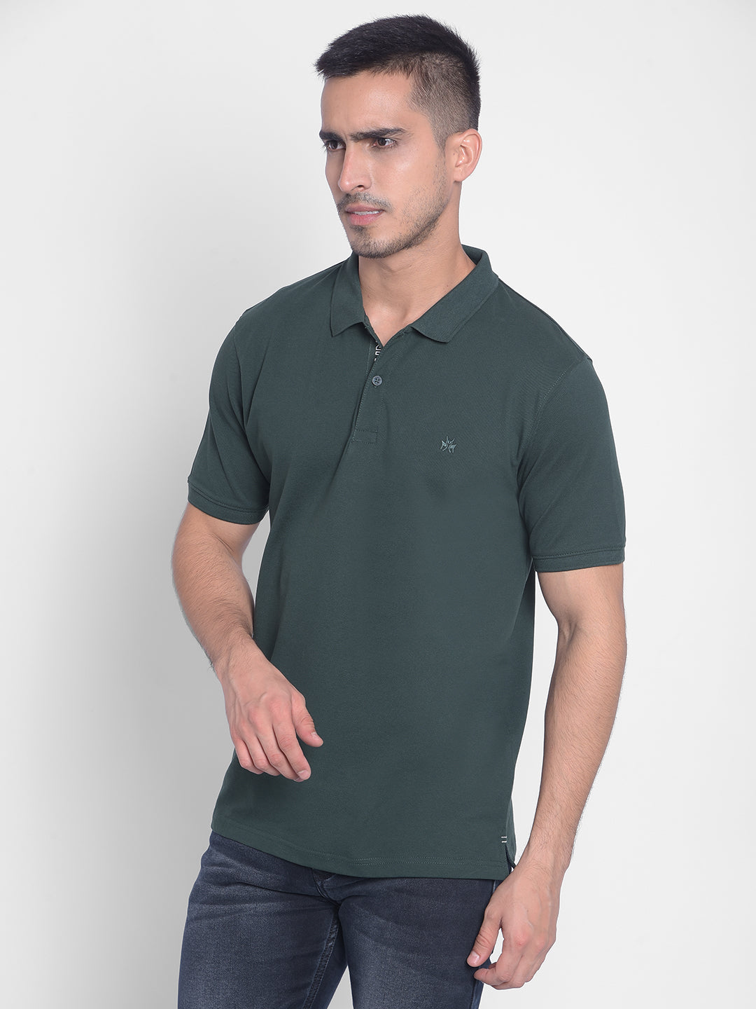 Green Polo T-shirt-Men Jeans-Crimsoune Club