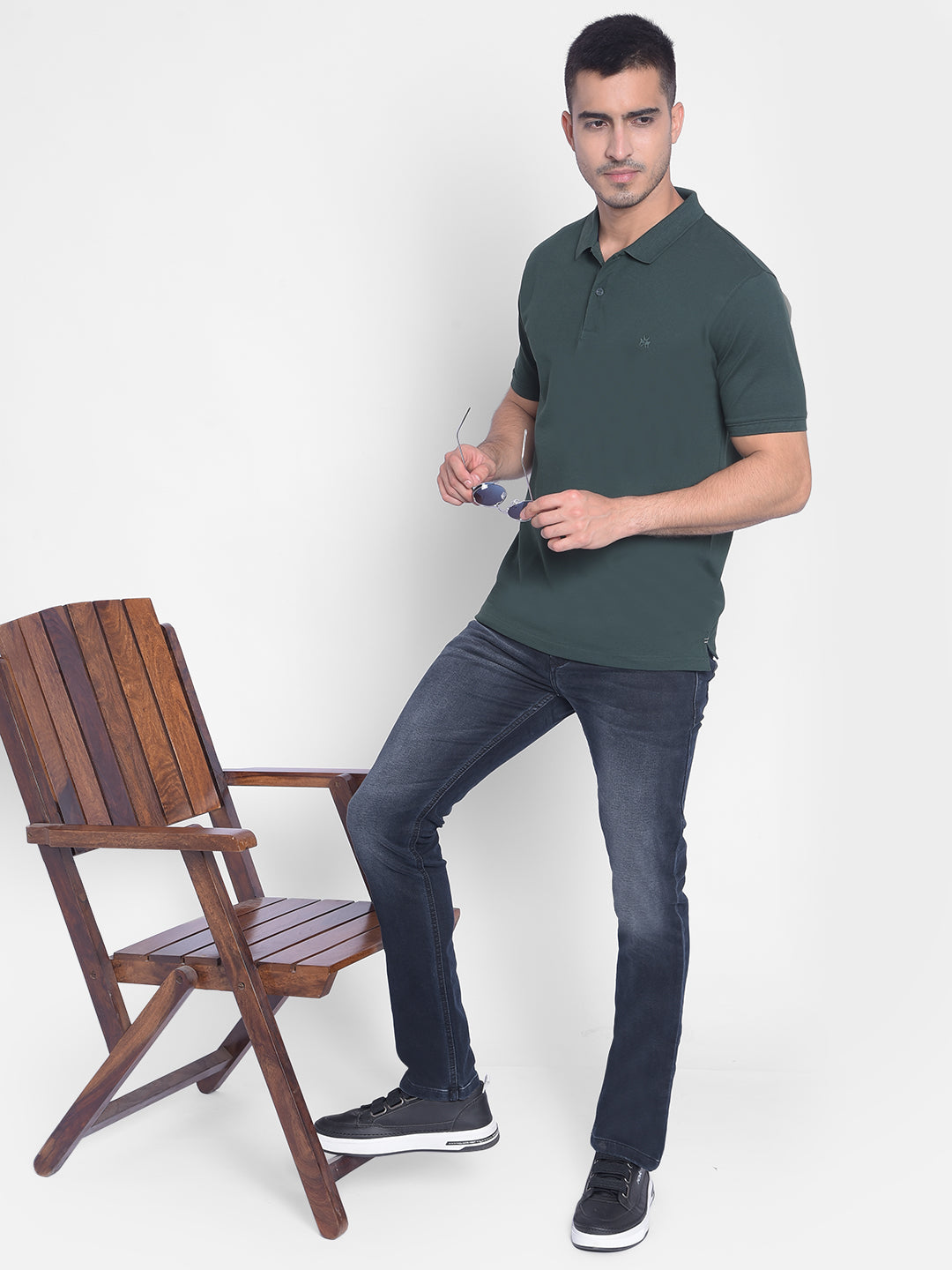 Green Polo T-shirt-Men Jeans-Crimsoune Club