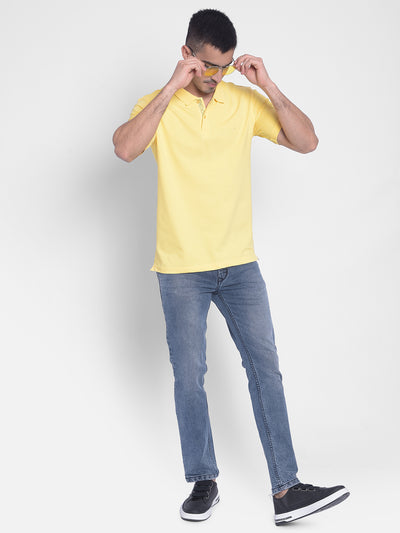 Yellow T-shirt-Men Jeans-Crimsoune Club