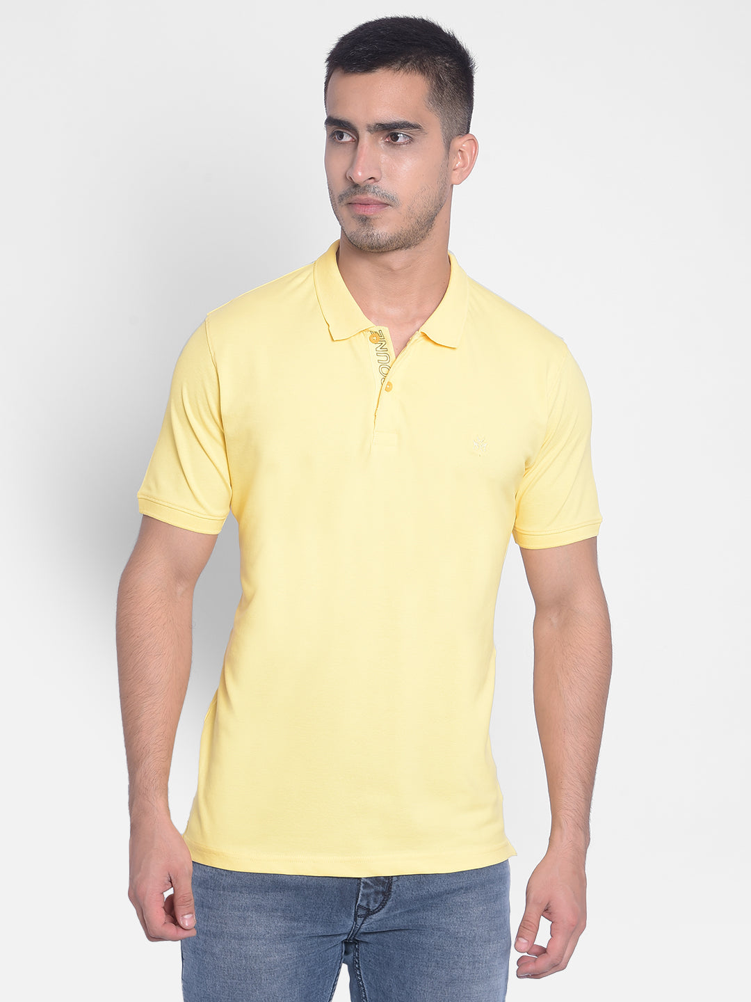 Yellow T-shirt-Men Jeans-Crimsoune Club