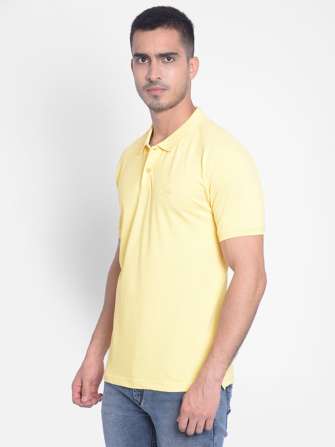 Yellow T-shirt-Men Jeans-Crimsoune Club