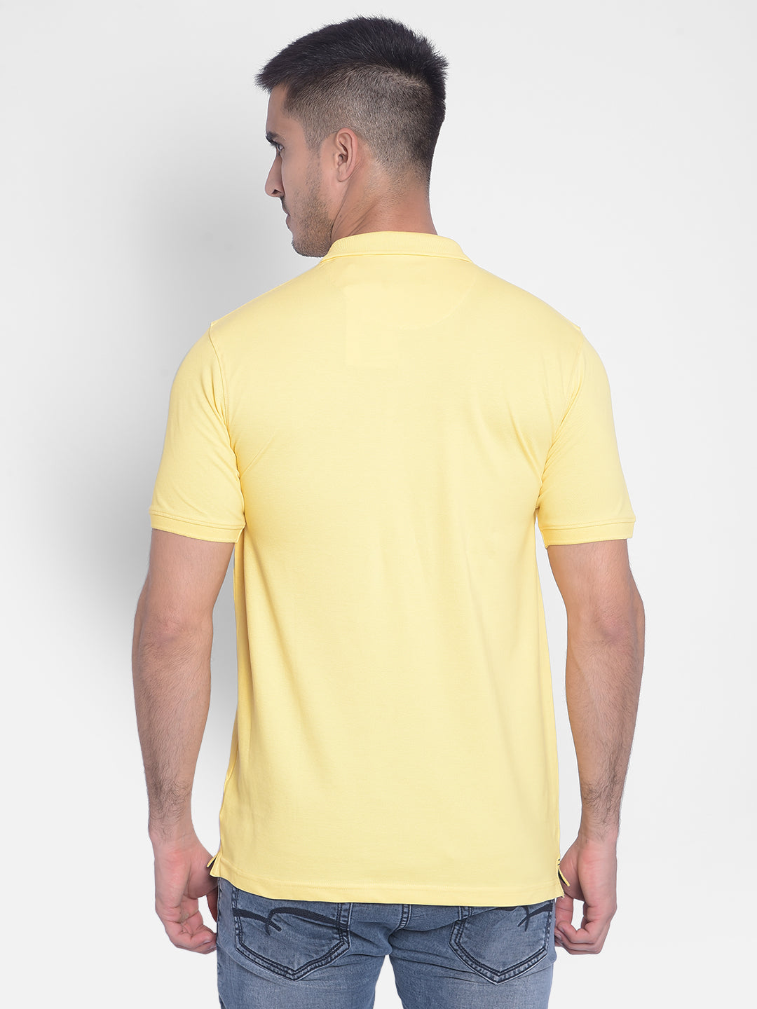 Yellow T-shirt-Men Jeans-Crimsoune Club