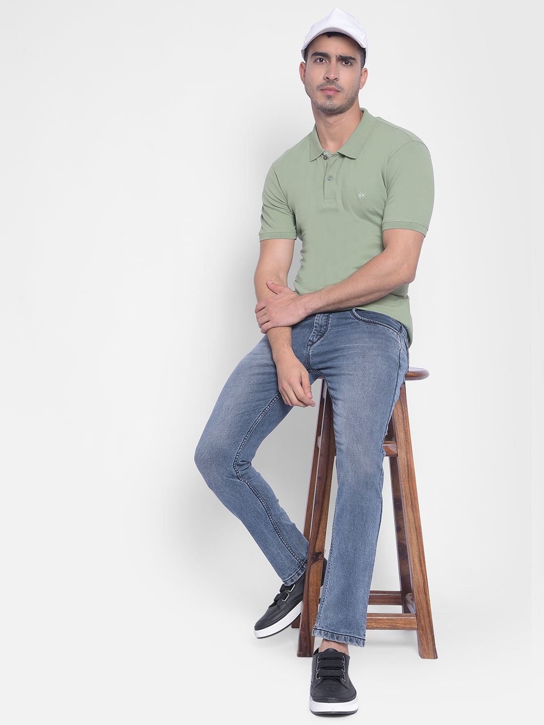Green T-shirt-Men Jeans-Crimsoune Club
