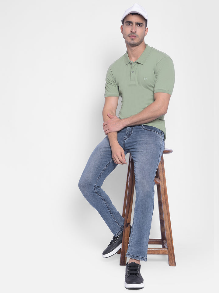 Green T-shirt-Men Jeans-Crimsoune Club