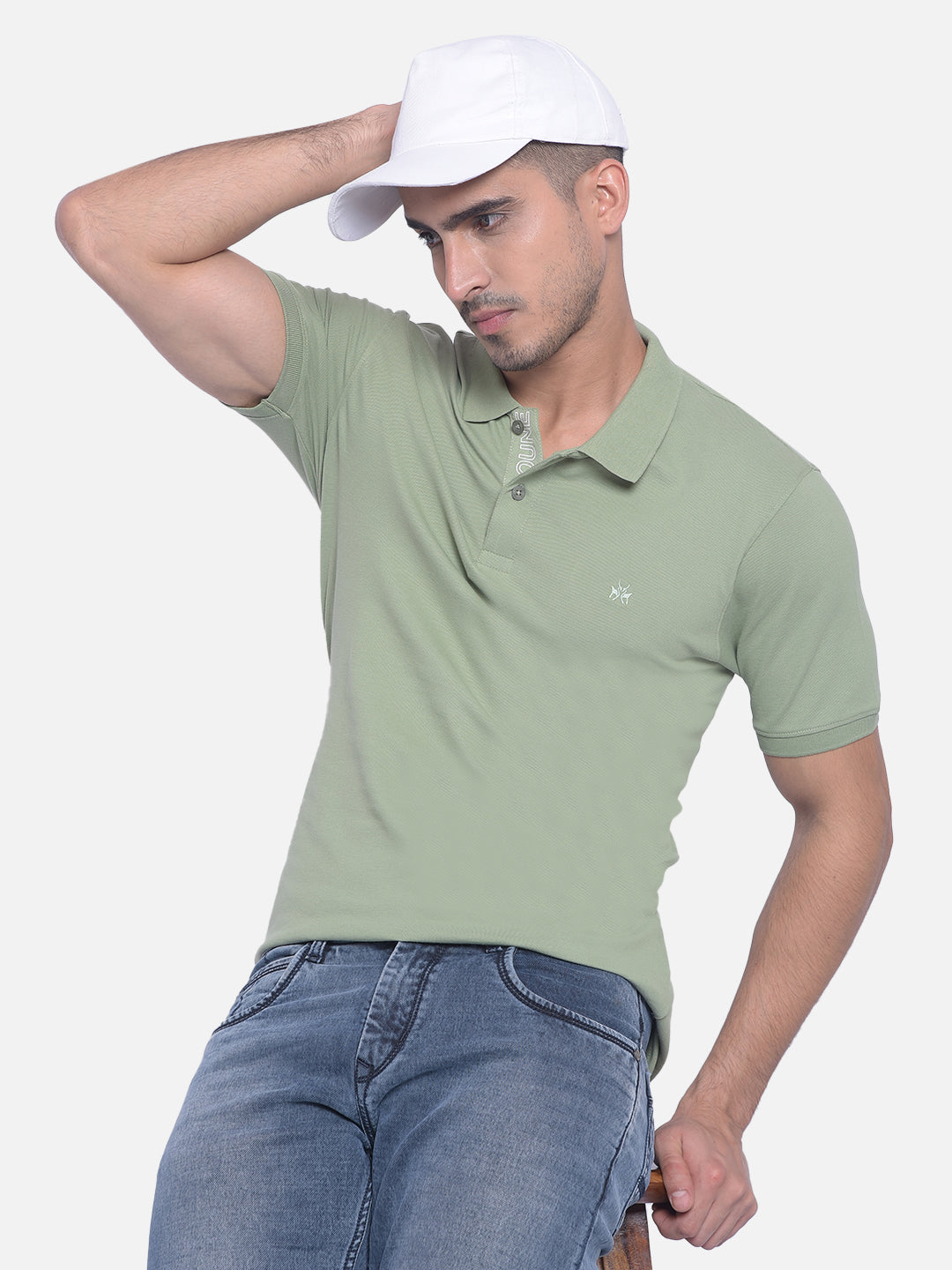 Green T-shirt-Men Jeans-Crimsoune Club